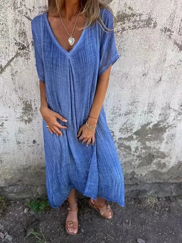 SOLENE – LIGHTWEIGHT COTTON LINEN LONG DRESS
