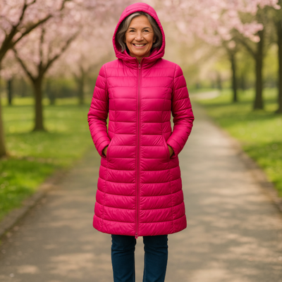 THE LIORA LONG PUFFER COAT | PINK