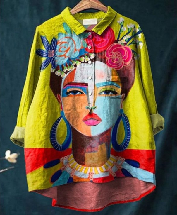 SERENELLE - UNIQUE OIL PAINTING INSPIRED SHIRT