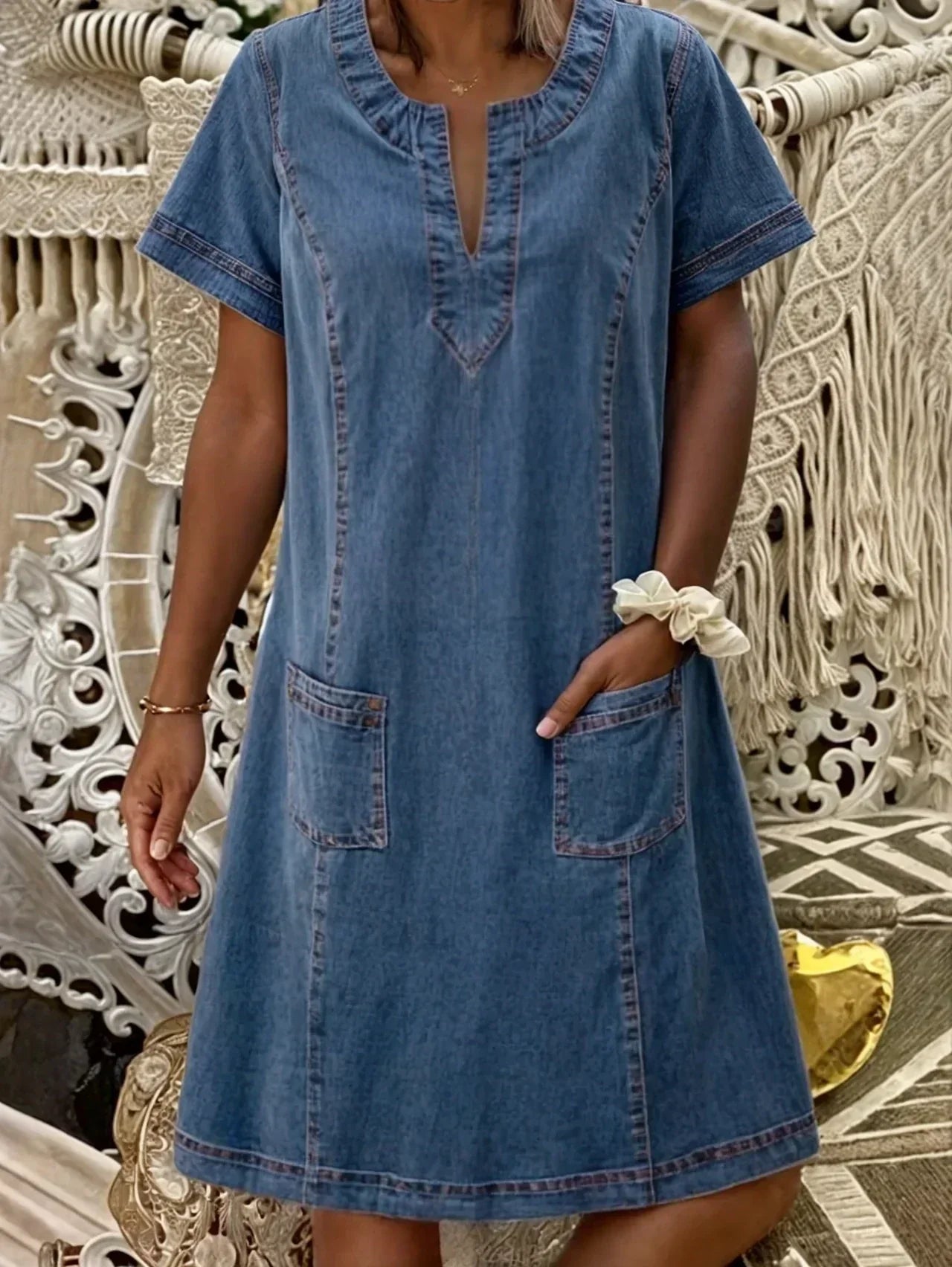 AMELISE | SOFT DENIM DRESS