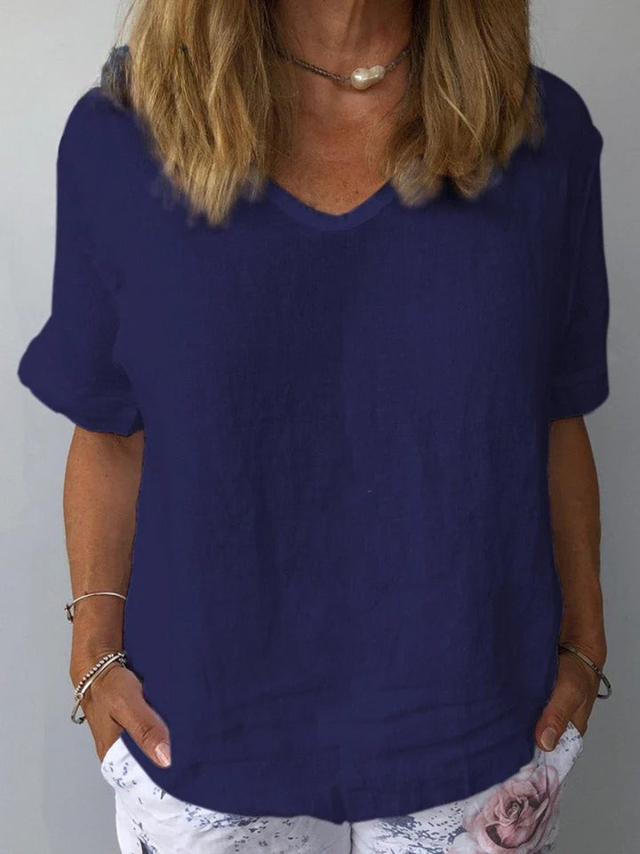 SOLVIENNE – COTTON-LINEN EVERYDAY TOP