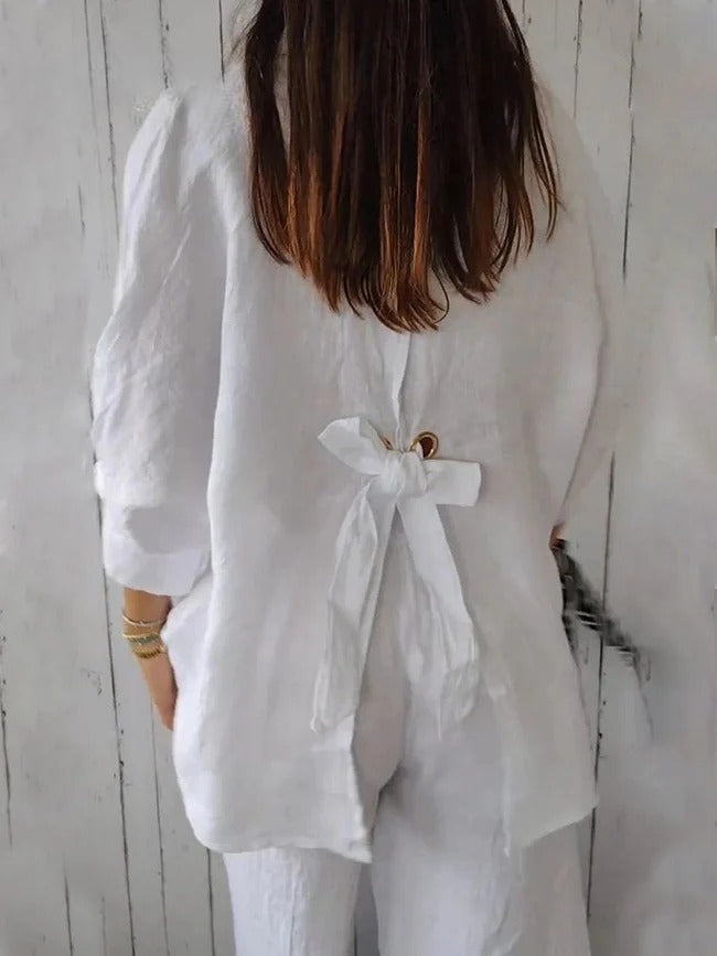 CALLARA – LACE-UP RELAXED SHIRT