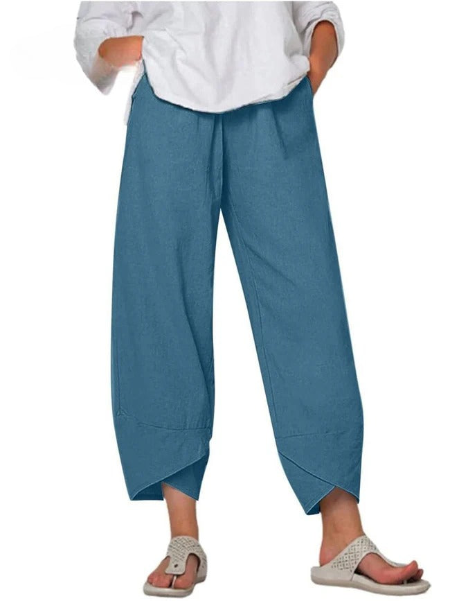 ELOWRA – SUMMER COTTON-LINEN WIDE LEG PANTS
