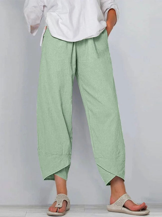 ELOWRA – SUMMER COTTON-LINEN WIDE LEG PANTS