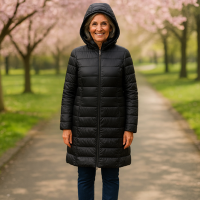THE LIORA LONG PUFFER COAT | BLACK